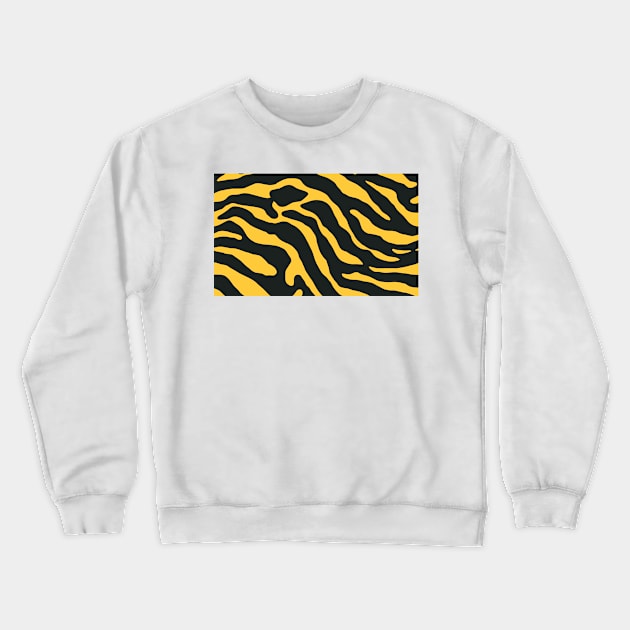 Tiger Skin Pattern Face Mask Sunglow Crewneck Sweatshirt by MAGE